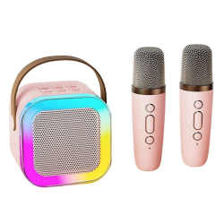 Set 2 Microfoane Karaoke cu boxa portabila K12