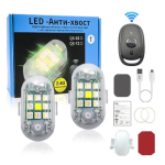 Set 2 mini stroboscope LED Wireless cu magnet acumulator si telecomanda pentru Auto Moto si Biciclete