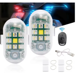Set 2 mini stroboscope LED Wireless cu magnet acumulator si telecomanda pentru Auto Moto si Biciclete