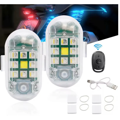 Set 2 mini stroboscope LED Wireless cu magnet acumulator si telecomanda pentru Auto Moto si Biciclete