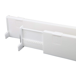 Set 2 organizatoare albe reglabile pentru sertar