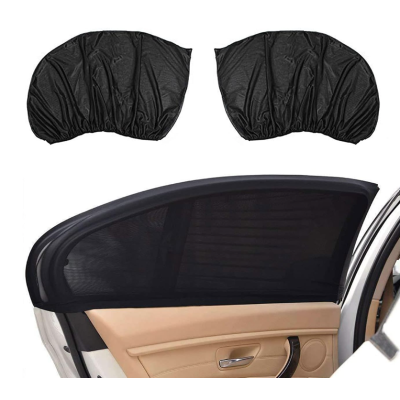 Set 2 Parasolar auto elastic din plasa negru