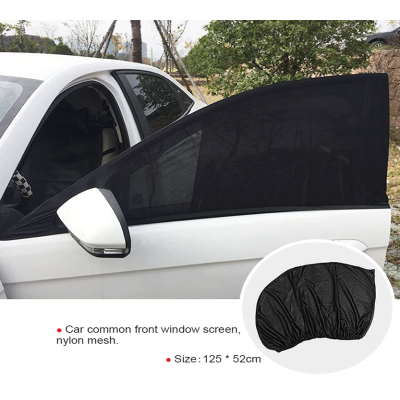 Set 2 Parasolar auto elastic din plasa negru