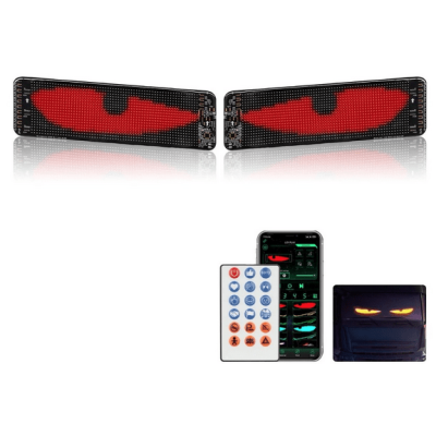 Set 2 piese Ecran Publicitar Flexibil 60×12 cm cu USB Ochi de diavol BT Ecran Colorat pentru Fereastra si Usa.