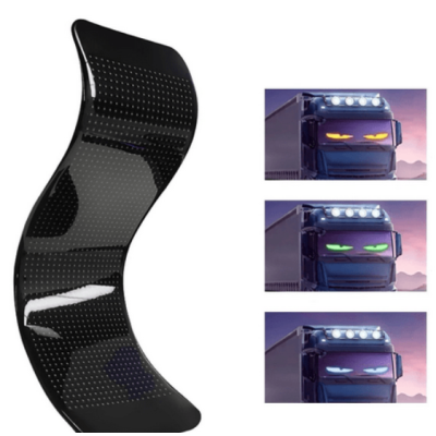 Set 2 piese Ecran Publicitar Flexibil 60×12 cm cu USB Ochi de diavol BT Ecran Colorat pentru Fereastra si Usa.