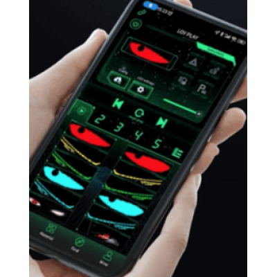 Set 2 piese Ecran Publicitar Flexibil 60×12 cm cu USB Ochi de diavol BT Ecran Colorat pentru Fereastra si Usa.