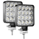 Set 2 Proiector PATRAT 16 led 12v-24v  48w  lumina alba 6000k Slim