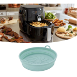 Set 2 x Tava rotunda din silicon pentru friteuza stil cosulet cu 2 manere