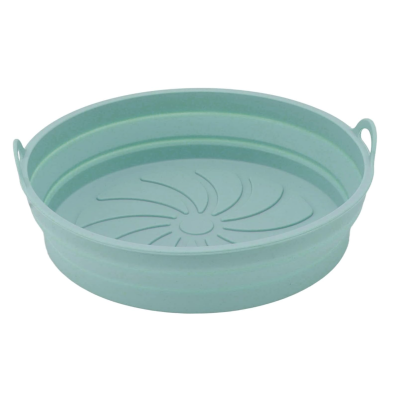 Set 2 x Tava rotunda din silicon pentru friteuza stil cosulet cu 2 manere