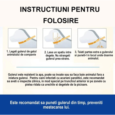 Set 2 x Zgarda PISICI anti purici si capuse 38 cm / 30 grame Antiparazitara