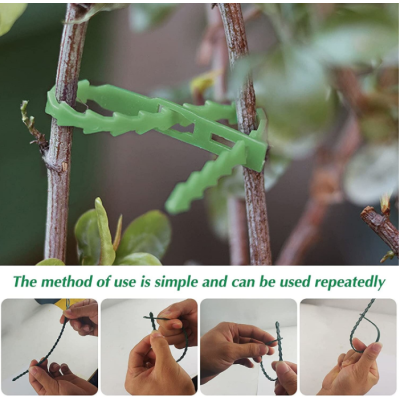 Set 30 coliere verzi din plastic pentru prindere plante gradina