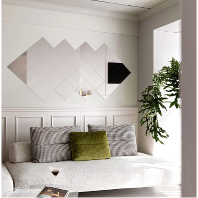 Set 32 Oglinzi Decorative Design PATRAT 20 X 20 cm Acrilice Cristal - Diamant - Fagure