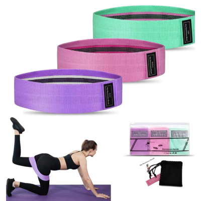 Set 3 benzi elastice fitness 3 niveluri de rezistenta pentru coapse fese si picioare