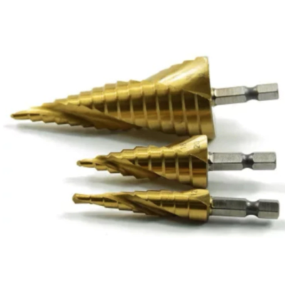 Set 3 Burghie In Trepte Spiralate HSS 4-32 Freze AURI