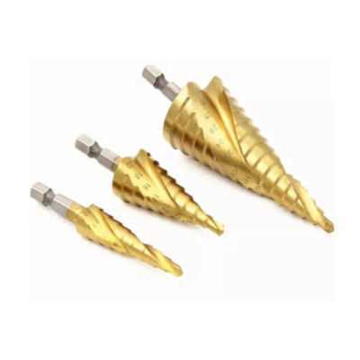 Set 3 Burghie In Trepte Spiralate HSS 4-32 Freze AURI
