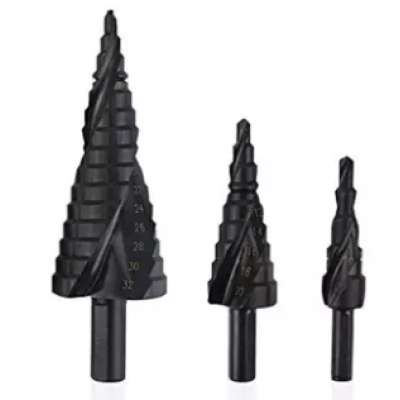 Set 3 Burghie In Trepte Spiralate HSS 4-32 Freze NEGRE