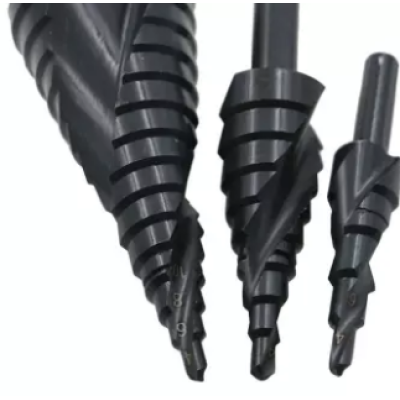 Set 3 Burghie In Trepte Spiralate HSS 4-32 Freze NEGRE