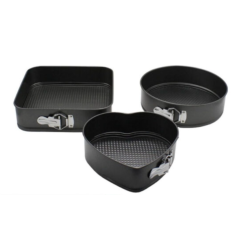 Set 3 tavi de prajituri cu baza detasabila si forme diferite 24/26/28 CM