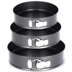 Set 3 tavi de tort cu dimensiuni diferite si fund detasabil 18-20-22