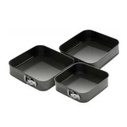 Set 3 Tavi forma patrata pentru Prajituri/Tort