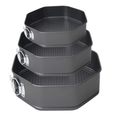 Set 3 tavi pentru prajituri forma Octogon 3 marimi