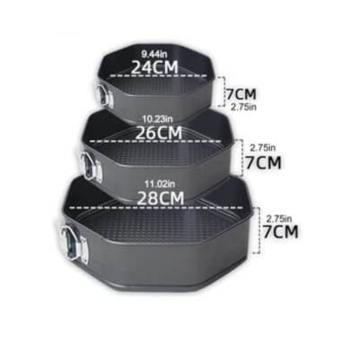 Set 3 tavi pentru prajituri forma Octogon 3 marimi