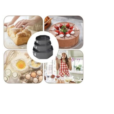 Set 3 tavi pentru prajituri forma Octogon 3 marimi