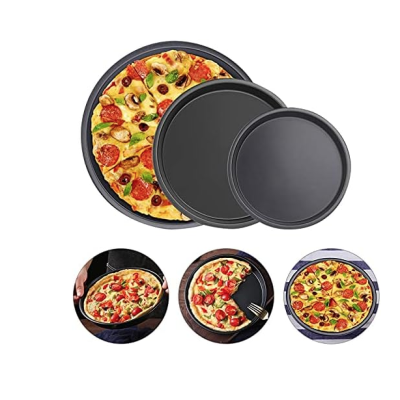 Set 3 tavi rotunde pentru pizza din teflon