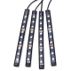 Set 4 benzi 12 LED cu lumina ambientale pentru auto si telecomanda RGB