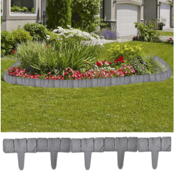 Set 4 bucati MINI Gard cu aspect de piatra Plastic / Bordura din plastic cu aspect de piatra