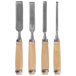 Set 4 Dalti cu maner de lemn 