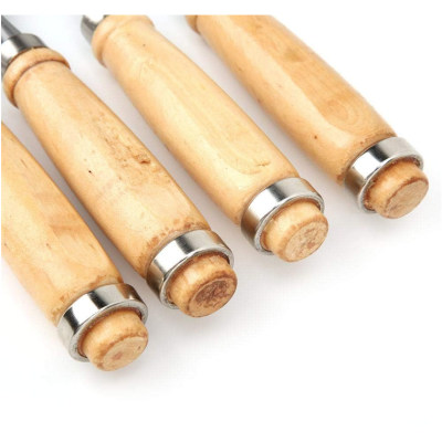 Set 4 Dalti cu maner de lemn