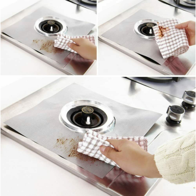 Set 4 folii ARGINTII de protectie pentru aragaz