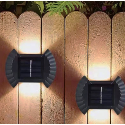 Set 4 Lampi solare cu lumina bidirectionala 2 led / lampa