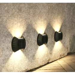 Set 4 lampi solare exterioare pentru perete iluminare sus/jos 8 LED