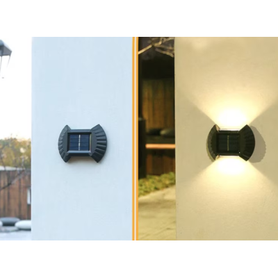 Set 4 lampi solare exterioare pentru perete iluminare sus/jos 8 LED