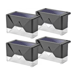 Set 4 Lampi Solare LED pentru scari gard stalpi rezistent la apa senzor de Lumina 8,1 cm x 5 cm x 4,5 cm Lumina Calda