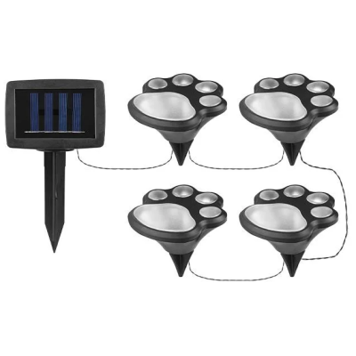 Set 4 Lampi solare led tip labuta de caine cu infigere in gazon