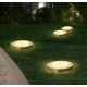 Set 4 Lampi Solare metalice Argintii de Gradina Tip Spot cu 8 Leduri