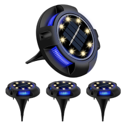 Set 4 lampi solare pentru curte cu picioruse detasabile si led lateral