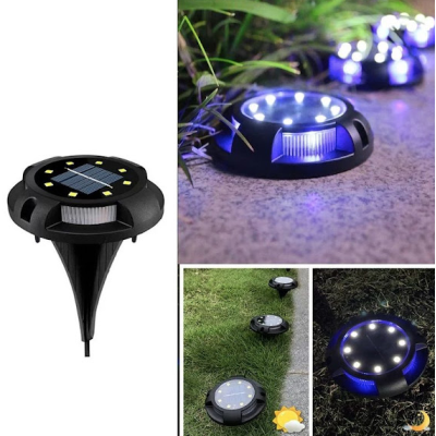 Set 4 lampi solare pentru curte cu picioruse detasabile si led lateral