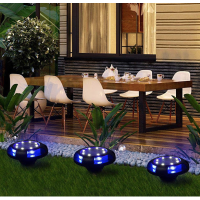 Set 4 lampi solare pentru curte cu picioruse detasabile si led lateral