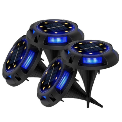 Set 4 lampi solare pentru curte cu picioruse detasabile si led lateral