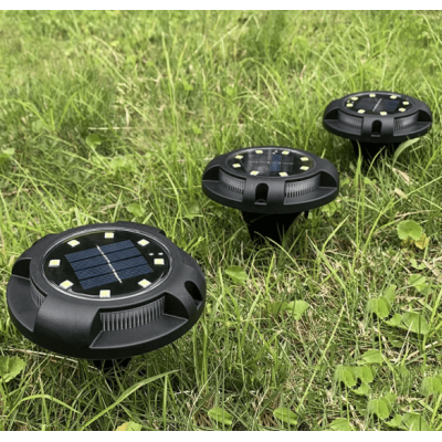 Set 4 lampi solare pentru curte cu picioruse detasabile si led lateral