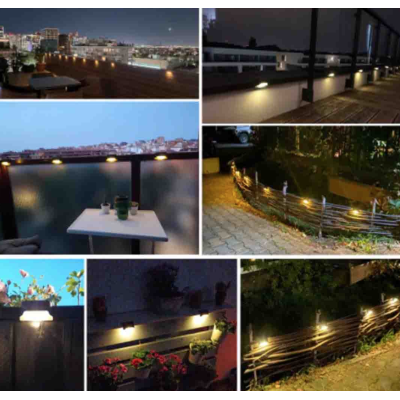 Set 4 lampi solare pentru trepte cu lumina calda