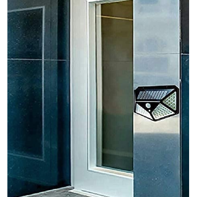 Set 4 Lampi ULTRA 100 LED Solare cu senzor de miscare si lumina 3 moduri ILUMINARE