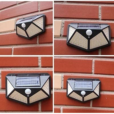 Set 4 Lampi ULTRA 100 LED Solare cu senzor de miscare si lumina 3 moduri ILUMINARE