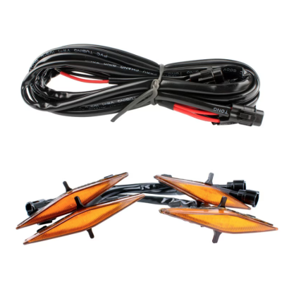 Set 4 lumini de zi si gabarit F3 pentru auto sau autocamioane montaj pe grila 12V/24V