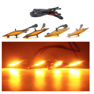 Set 4 lumini de zi si gabarit F3 pentru auto sau autocamioane montaj pe grila 12V/24V