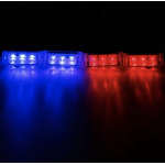 Set 4 lumini LED de avertizare rosu albastru pentru grila functii stroboscop 36W 12V